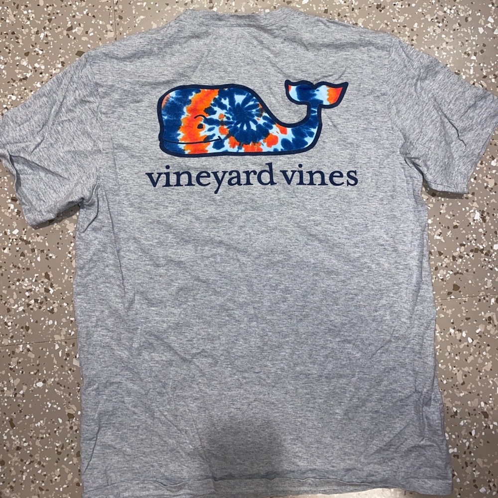 Vineyard Vines Orange and Blue Tie-Dye T-Shirt, Size Small (Unisex)